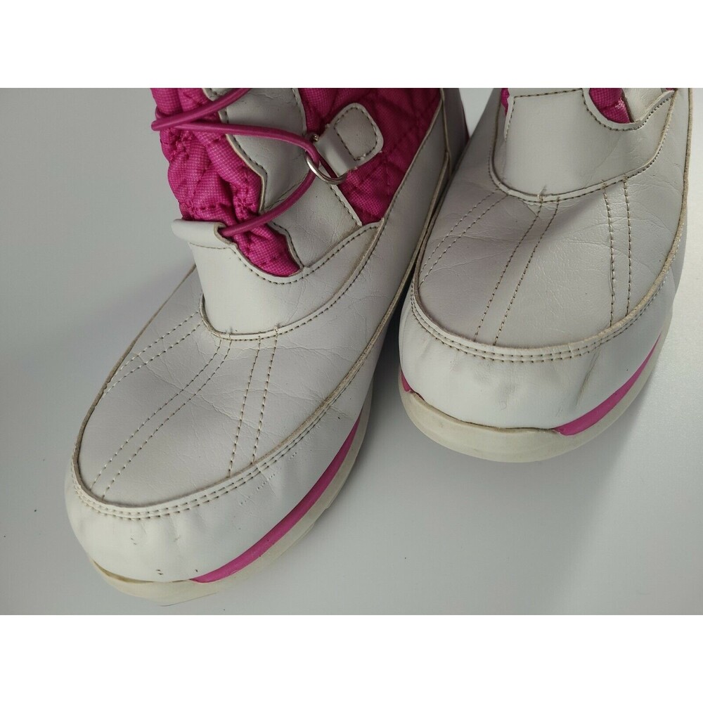 LANDS END 12"-Tall Shocking-Pink/Navajo White Winter Insulated Snowflake boot 6M - Picture 3 of 8